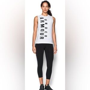 Under Armour Tank Black & White Big Logo Size Small Like New